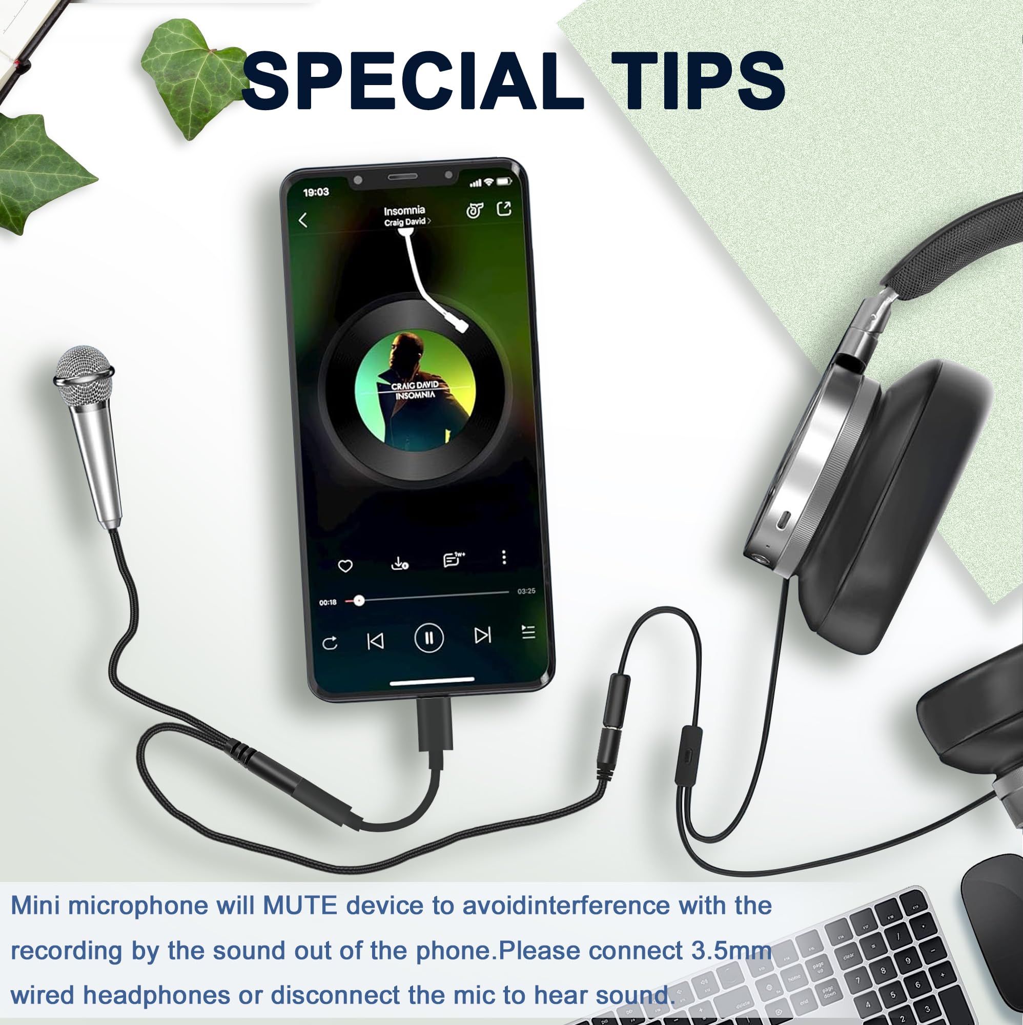 RICHUPON USB C Mini Microphone Karaoke, Portable ASMR Microphone for Android Phone/iPhone 15/Laptop/Mac, Wired Mic for Voice Rec